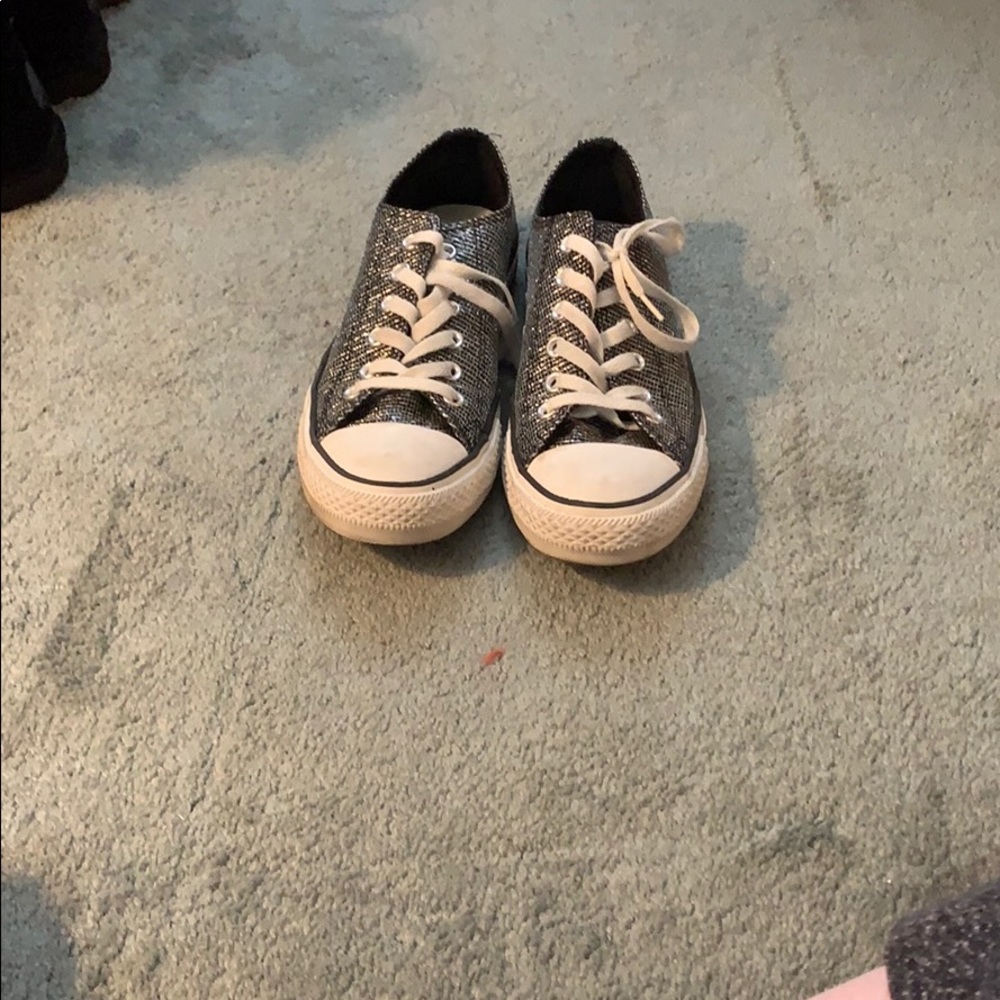 Silver metallic converse